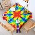 thumbnail image 2 of Rainbow Tie Dye Mandala Pattern Square Tablecloth,Waterproof Square Table Cover,Wipeable Spillproof Washable Table Cover for Home Kitchen Party Decor 42"X42"(107x107cm), 2 of 6