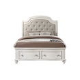 thumbnail image 3 of Acme Jaqueline Eastern King Bed Gray Linen & Antique White Finish, 3 of 5