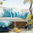 thumbnail image 2 of Phantoscope 12” x 20” Turquoise Floral Decorative Throw Pillows, Waterproof (2 Count), 2 of 7