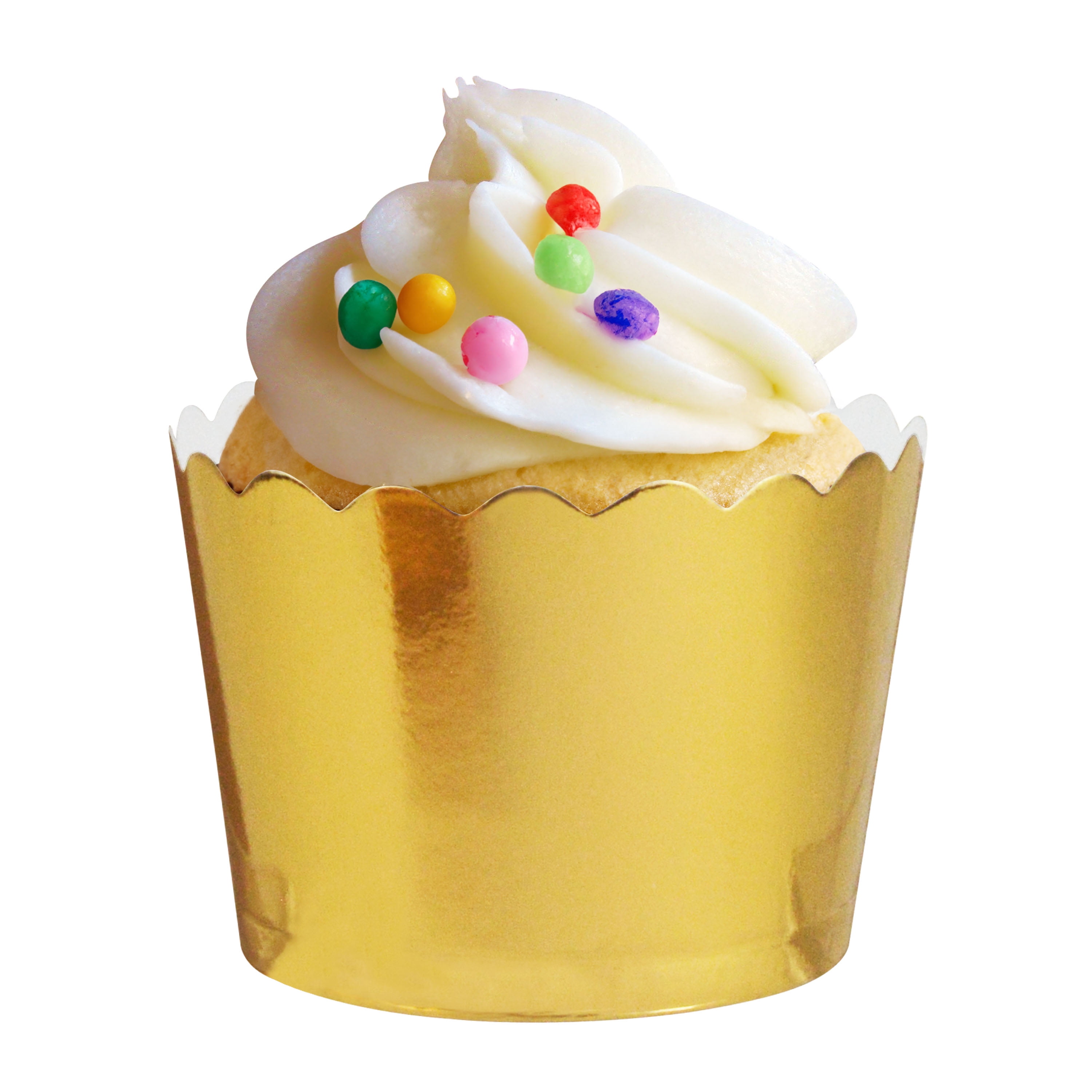 1.9 in Dia Bottom x 1.73 in H, 24 ct Gold Paper Treat Cup, Everyday, Baking Cups, Way to Celebrate