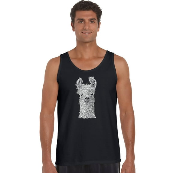 LA Pop Art Men's Word Art Tank Top - Llama