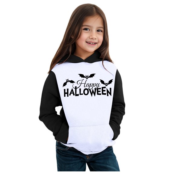 Halloween Hoodies for Girls Long Sleeve Cute Hoodie Lightweight Y2k Comfy Oversized Hooded Sweatshirt Fall Fashion Clothing