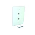 thumbnail image 2 of Leviton 40544W Duplex Telephone Jack Wallplate, 6P4C, 4-Wire, Midway Size, White, 2 of 2