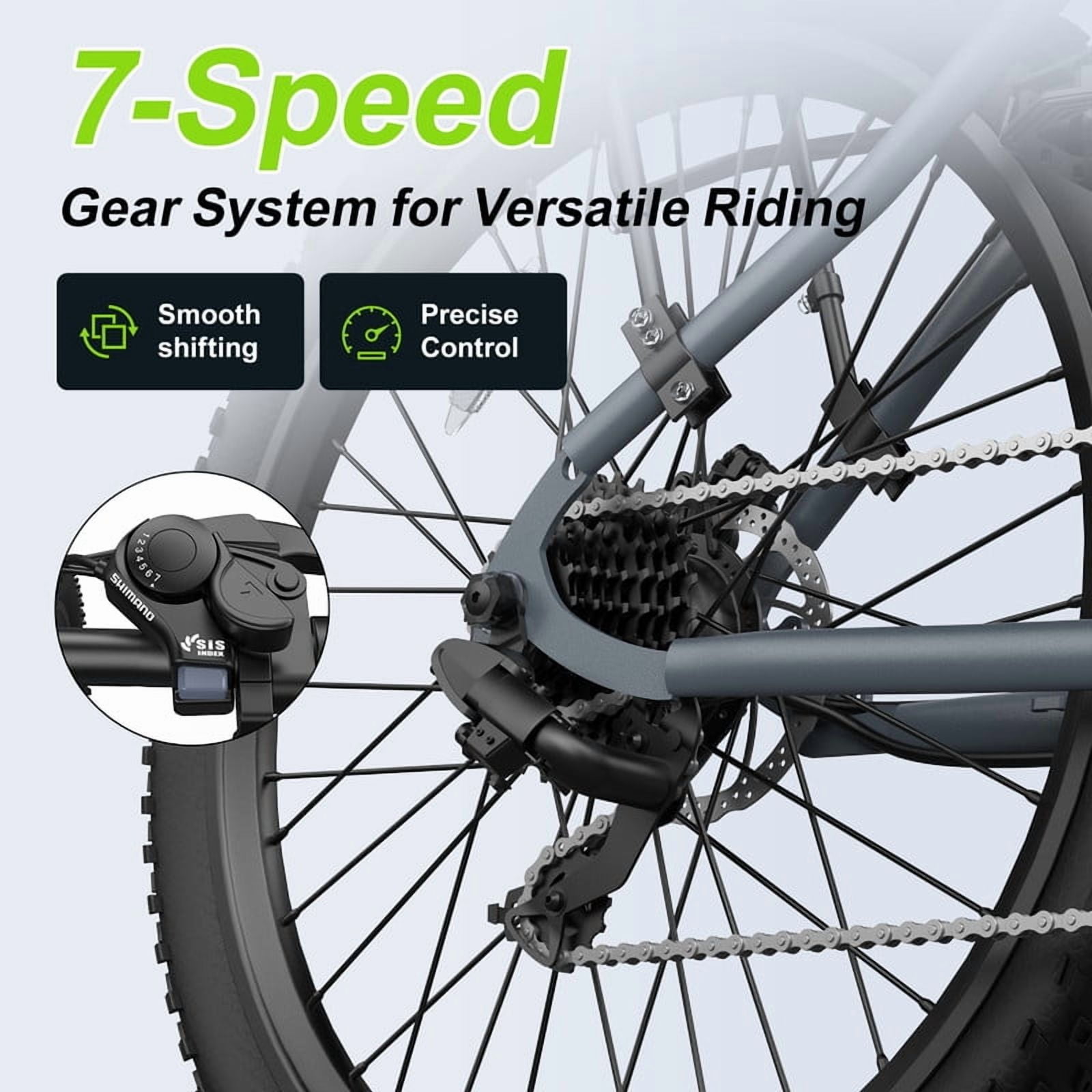 26" Electric Bike for Adults, 749W Motor, 22MPH, 40 Miles Range, 7-Speed Commuter City E-Bike