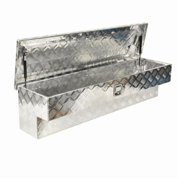 Aluminum Side Tool Box for Truck Pickup 48"X8"X12.5" Trailer Storage Bed Silver