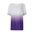 thumbnail image 4 of Tnhcen Women's Summer Gradient Henley Short Sleeve Shirt - Plus Size Breathable Soft S-3XL Casual Essential Blouse, 4 of 5