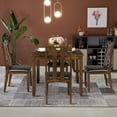 thumbnail image 4 of Costway 5-Piece Wood Dining Set  Table with 4 Upholstered Seat Chairs, 4 of 10
