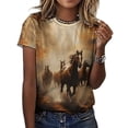 thumbnail image 3 of Cool Horse T-Shirt O Neck Oversize T-Shirts Short Sleeve Classic Tees Women Summer Graphic Tops, 3 of 5
