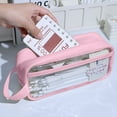 thumbnail image 4 of Viflosae Cute Pencil Case Pencil Cases Mesh Pencil Case Pen Bag Clear Case Marker Pouch Multifonction Organizer Box Transparent Case Makeup Bag Office College Gift, 4 of 9