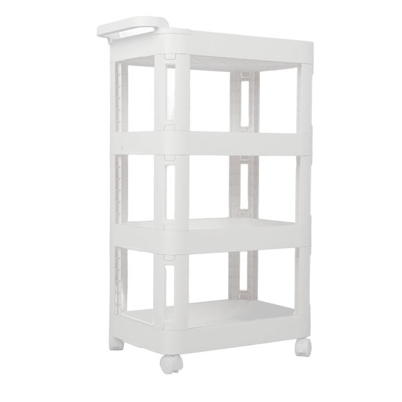 Rolling Storage Cart, Large Capacity Multifunctional Plastic Mobile Utility Cart with Wheels and Handle Kitchen Storage Craft Art Cart Trolley Organizer for Bathroom Office Laundry