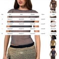 thumbnail image 3 of Endives Mesh Short Sleeve Tops for Women Slim Fit Crop Tops Shirt See Through Lace Going Out Top Club Wear T Shirts for Women L, 3 of 7