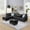 Black- Leather, variant on Modern L-Shaped Sectional Sofa Set with Left Chaise & Ottoman - Faux Leather Tufted Modular Couch for Living Room, Black