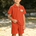 thumbnail image 2 of Odeerbi Niños 2 Piezas Preppy Outfit Oso Bordado Tenis Camisa de Golf y Pantalones Cortos Conjunto de Uniforme Escolar, 2 of 8