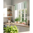 thumbnail image 3 of Sage Green Valances for Windows and White Gradient Valance Rod Pocket Light Filtering Short Window Treatments Curtains for Kitchen Bathroom Living Room Bedroom, 1 Panel, 42 x 12 Inch, 3 of 7