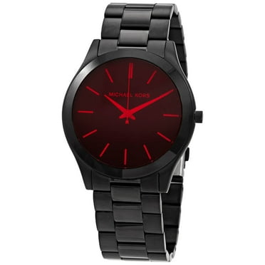 Michael Kors Slim Runway Black Stainless Steel Mens Watch