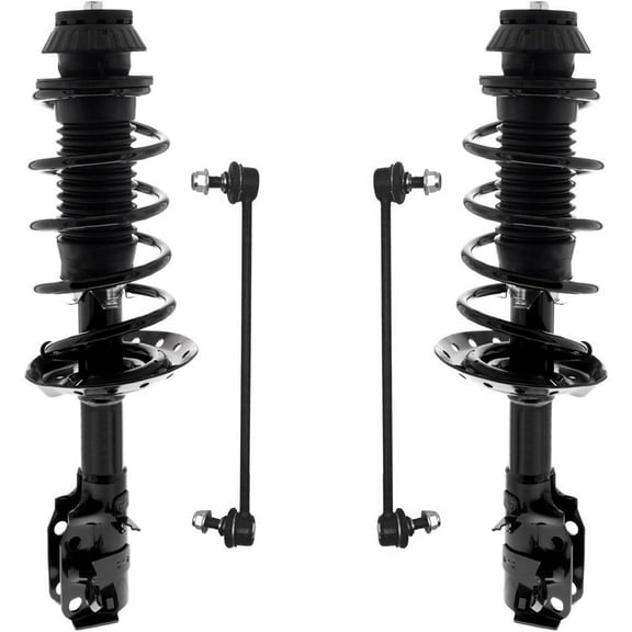 Detroit Axle - Front Struts Sway Bars for 2015-2019 Honda Fit 2 Struts with Coil Spring Assembly 2 Stabilizer Sway Bar End Links 2016 2017 2018 Replacement Suspension Kit