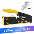 thumbnail image 1 of Pinces Multifonctionnelles pour Réseau Outil de Serrage CAT5 CAT6 CAT7 RJ45 Passage Tout-en-un Outil de Serrage pour Rj11 R12 RJ45 Jaune set, 1 of 6