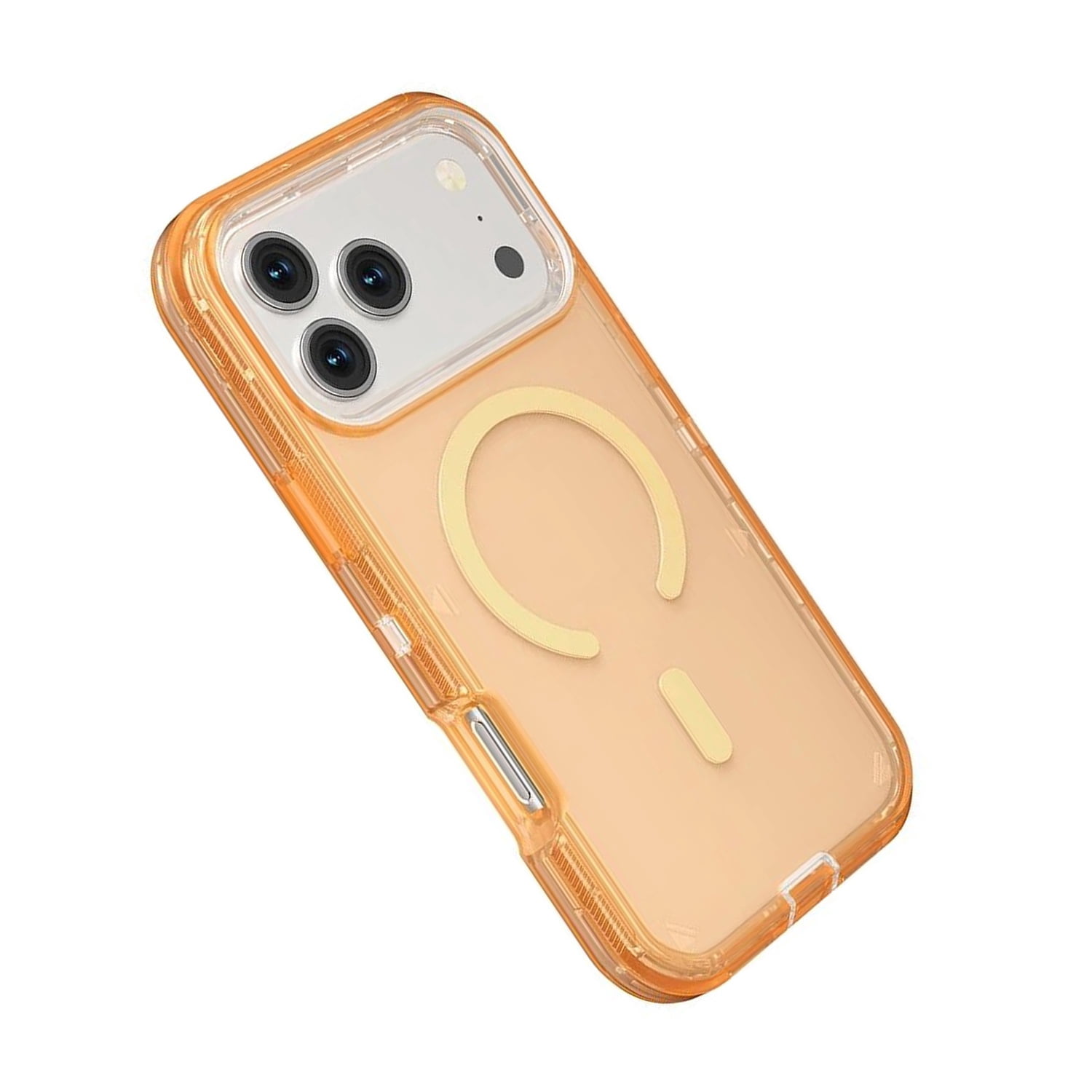 Wireless Charging Transparent Shockproof Case for iPhone 17 Pro Max - Orange