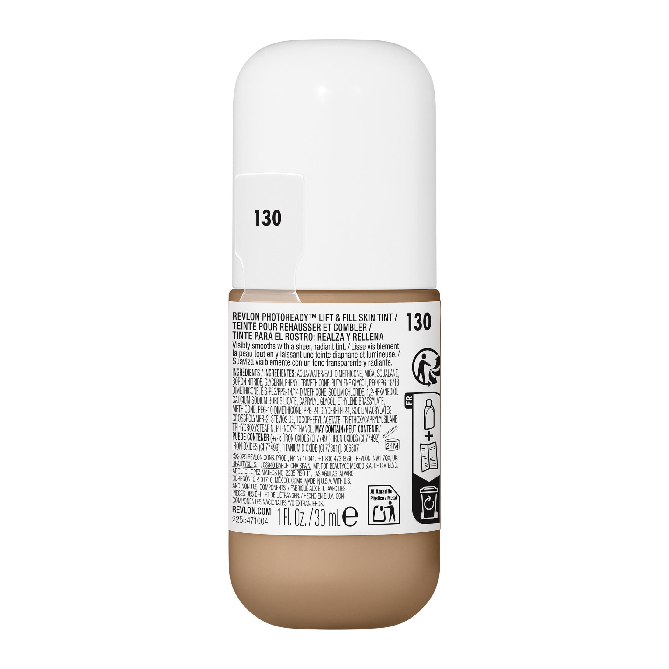 Revlon PhotoReady Lift + Fill Skin Tint, Multi-Use Glow Face Makeup, 130, 1 fl oz