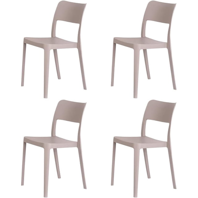 Silla de Comedor Apilable de Polipropileno - 4 Piezas/Juego