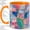 Orange, variant on Pastel Stained Glass Mosaic Accent Mug, 11oz Ceramic Coffee Cup