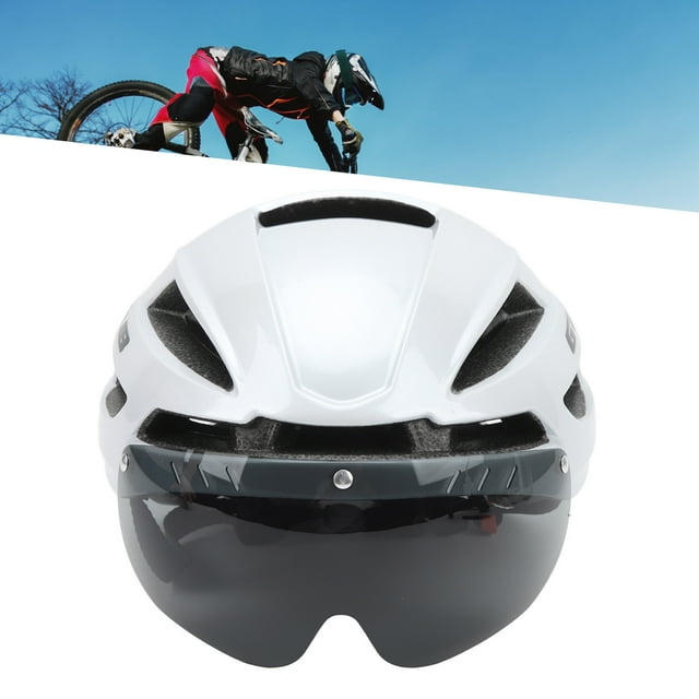 Adult Cycling Helmet, XXL Adult Bicycle Helmet Bike Helmet with USB Rechargeable Rear Light Detachable Goggles