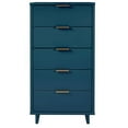 thumbnail image 5 of 2-Piece Granville Solid Wood Tall Narrow and Standard Dresser Set in Blue, 5 of 18