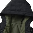 thumbnail image 4 of Men's Waterproof Work Jacket, Hooded Raincoat with Multiple Pockets for Outdoor and Casual Wear, Breathable Nylon Shell, 4 of 9