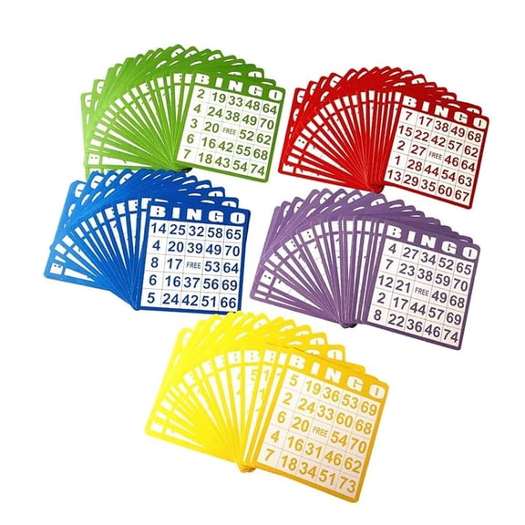 5 Color Reusable Bingo Game Card Thick Paperboard Sheets Ideal For Group Activity Event Senior Centers