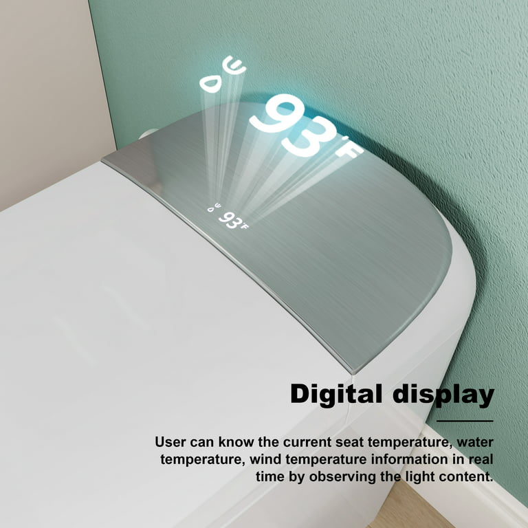 HOROW Smart Toilet with Heated Seat, Warm Water Wash, Night Light, LED Display, One Piece Elongated Tankless Toilet with Bidet for Bathrooms