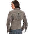 thumbnail image 3 of Scully Western Jacket Womens Leather Beaded Fringe Fitted L152, 3 of 5