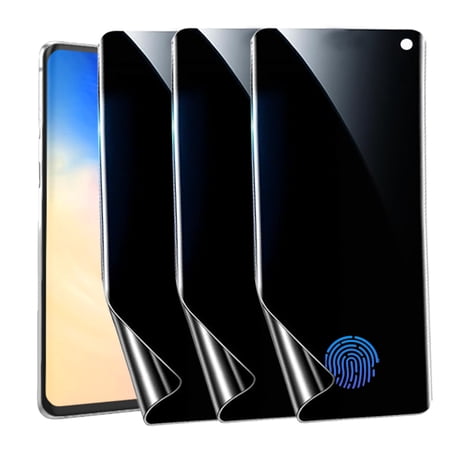 ZYQEEE [3 Pack] Privacy Screen Protector for Samsung Galaxy S10,Supports Fingerprint Unlock, Anti-Spy Flexible TPU Screen Protector for Samsung S10 6.1-inch