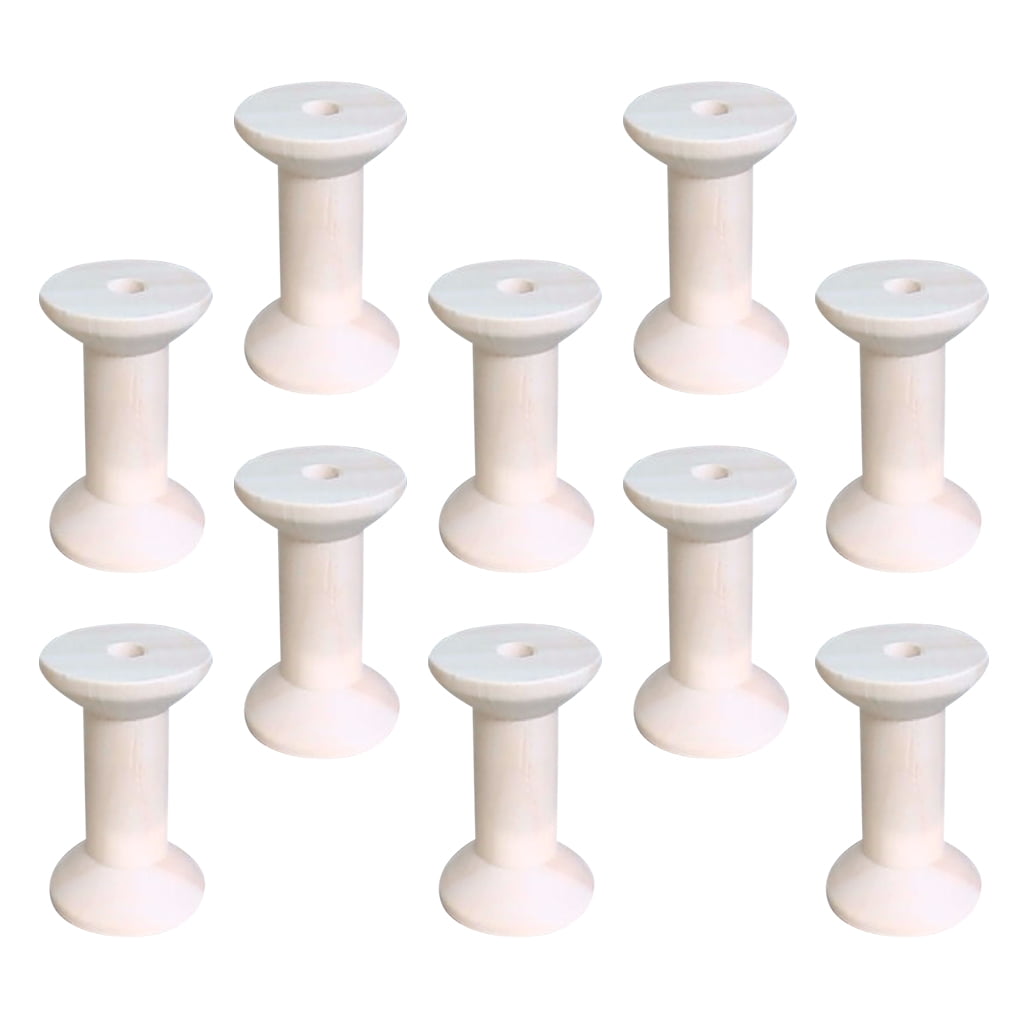 30x Wooden Empty Thread Spools Reels Bobbins for Sewing Ribbons 47mmx31mm 