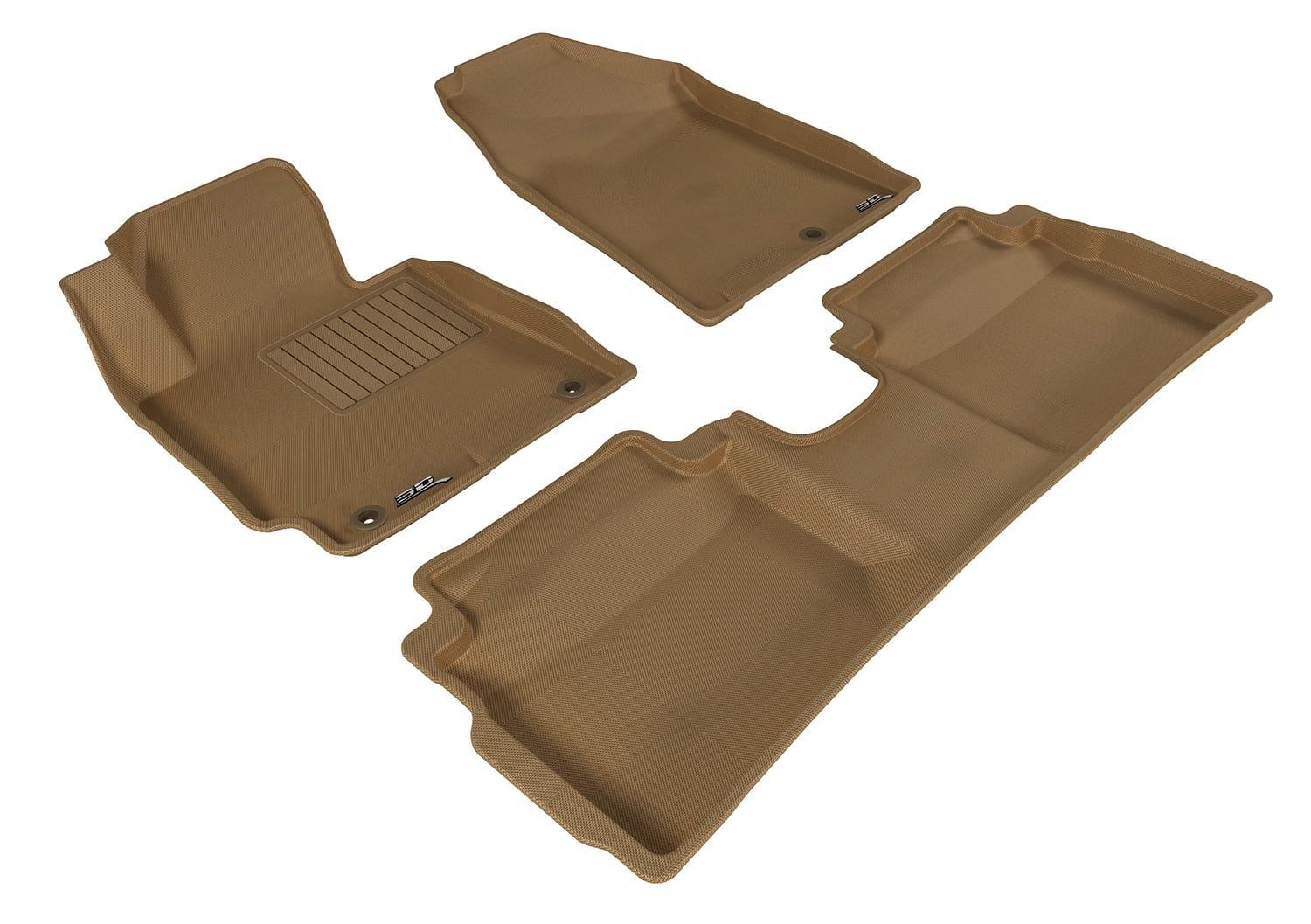 Kagu Rubber Tan 3D MAXpider Complete Set Custom Fit All-Weather Floor Mat for Select Kia Forte Models