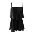 thumbnail image 4 of YDLCAFD Women Summer Short Rompers Spaghetti Strap Elastic Waist Neck Ruffle Casual Flowy Jumpsuits M, 4 of 4