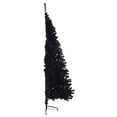 thumbnail image 3 of vidaXL Artificial Half Christmas Tree with Stand Black 210 cm PVC, 3 of 5