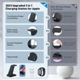 thumbnail image 5 of Wireless Charger,3 in 1 Wireless Charger for iPhone,18W Fast Charger Pad Stand for Apple iWatch Series SE 8/7/6/5/4/3 Airpods Pro/3/2 and iPhone 15/14/13/12 /11/Pro Max/12 Mini /XR (with Adapter), 5 of 7