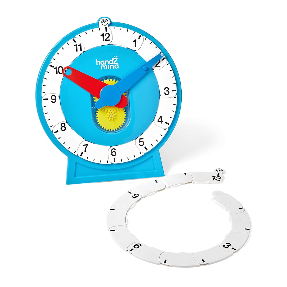 hand2mind Advanced Magnetic NumberLine Clock, Large Demonstration Clock for Kids Learning to Tell Time, Telling Time Teaching Clock, Analog Learning Clock, Teaching Time Classroom Clock (Set of 1)