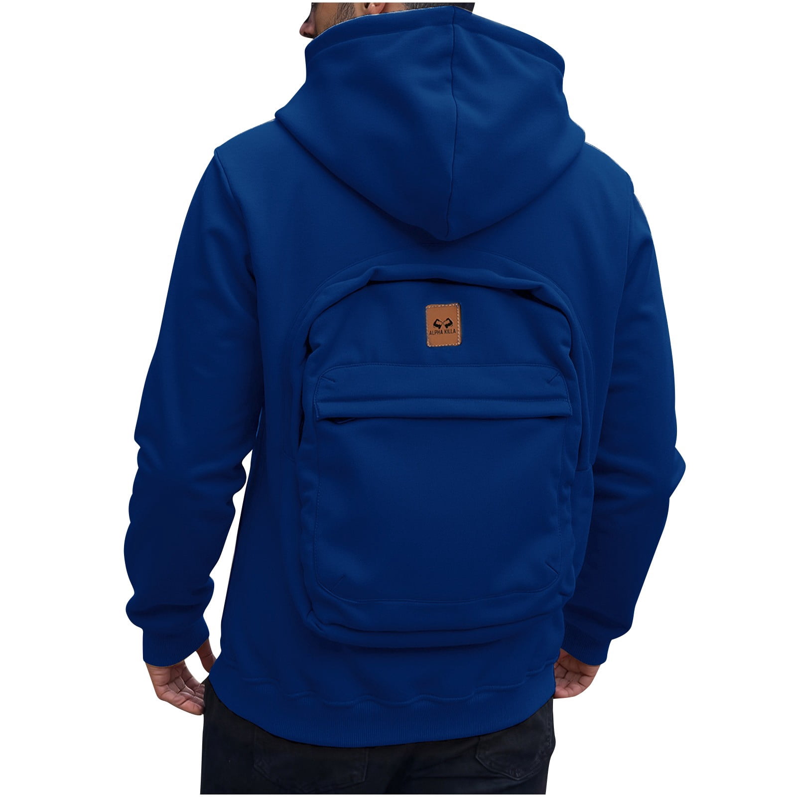 qolati Mens Travel Hoodies with Backpack Creative Travel Hoodie Jackets Zip Up Hooded Sweatshirt Christmas Day Long Sleeve Outerwear with Pockets