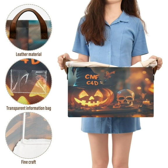 BZSMCE Collapsible Fabric Cube Storage Bins Halloween Pumpkin Pattern Design Pattern Storage Box