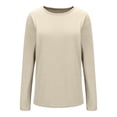 thumbnail image 4 of GuangCheng Womens Solid Long Sleeve Tops Round Neck Knitted Warm Pullover Sweater Blouses, 4 of 8