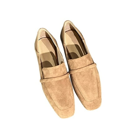 

MEZEREON Cow Leather Square Toe Women Flats Casual Loafers Women Shoe Without Heel Spring Autumn Mules Woman Simple Shoes 2022