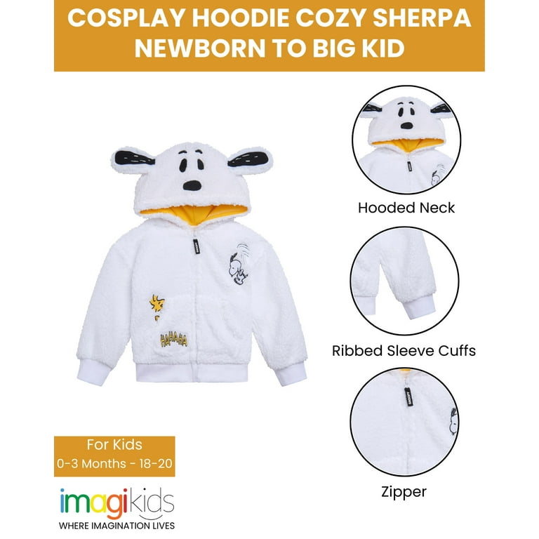 PEANUTS Woodstock Snoopy Cozy Sherpa Cosplay Hoodie Newborn to Big