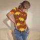 thumbnail image 3 of Balery Dinosaurs and Leaves Body de cuello redondo de manga corta para mujer Tops de manga corta Tops básicos-Medium, 3 of 7