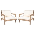 thumbnail image 3 of Christopher Knight Home Outdoor Acacia Wood Club Chair Set of 2 with Cushions, Light Teak + Beige, 3 of 11