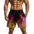 thumbnail image 2 of Shorts Para Hombre Mens Shorts Men's Casual Homewear Flame Printing Funny Printed Trousers Beach Sports Shorts Fast-Drying Trousers Pink XXXL, 2 of 9