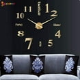 thumbnail image 3 of Spencer Large 3D Frameless Wall Clock Stickers Modern DIY Mirror Wall Clock Decoration for Living Room Bedroom Home Office "Gold", 3 of 8
