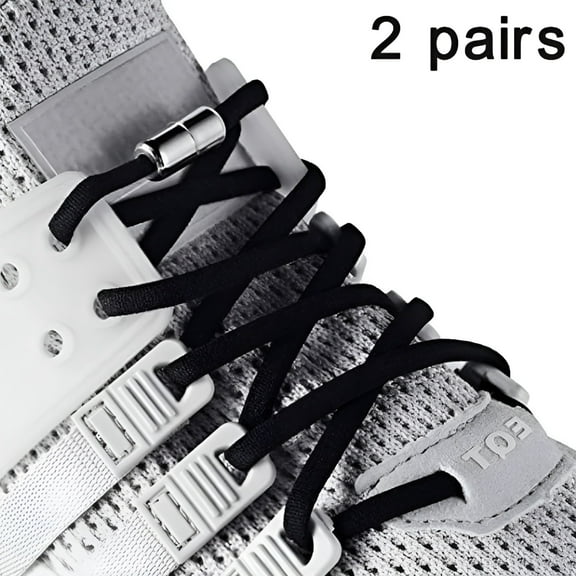 VANIDO 2 Pairs Elastic No Tie Shoe Laces for Adults,Kids,Elderly,System with Elastic Shoe Laces No Tie Shoe Laces for Kids