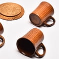 thumbnail image 2 of Handmade Wooden Coffee Mug, Japanese Style Tea Camping Cup Wine Beer Juice Drinking Mug Bar Accessories Water Tea Cup with Handle for Home Office Traveling, 2 of 7