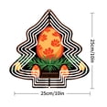 thumbnail image 2 of Stylish Metal Hanging Christmas Tree Wind Spinner - Festive Orange Egg Center with Floral Patterns Perfect for Garden Decor, 2 of 7